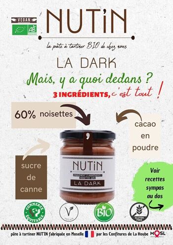 Pâte à Tartiner BIO Nut'In La Dark 200gr 3