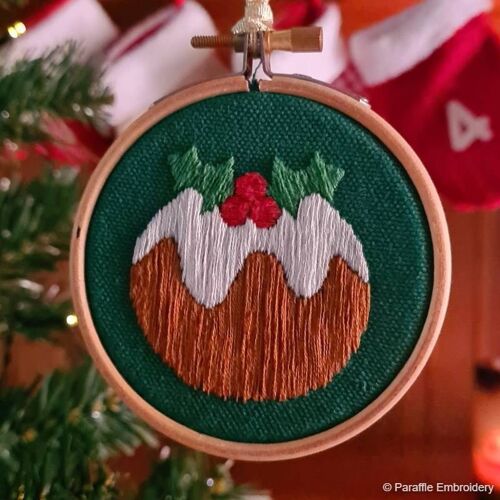 Christmas Pudding Bauble Embroidery Kit