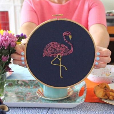 Flamingo Embroidery Kit