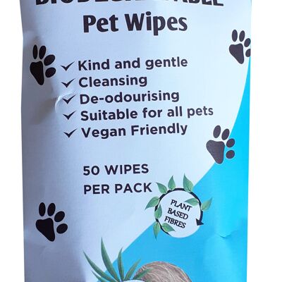 Nilaqua toallitas biodegradables para mascotas paquete de 50