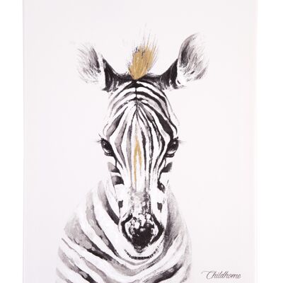 OLIEVERFSCHILDERIJ ZEBRAKOP+ GOLD 30x40