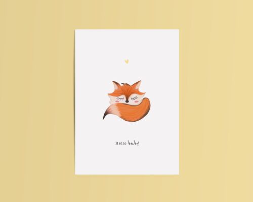 Card Fox Hello Baby