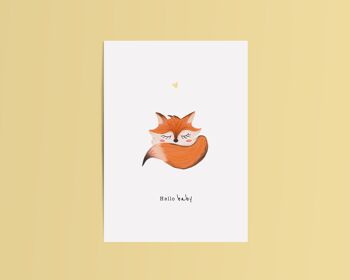 Carte Renard Hello Baby - Avec enveloppe 1