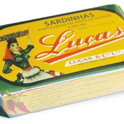 Luças - Sardines Portugaises à l'Huile d'Olive et Piri-Piri (Épicé) - 120gr