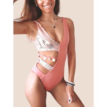 Maillot 1 pièce AMAKA Rose Gold - Collection SHINY 1