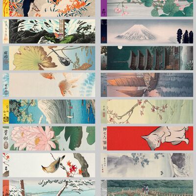 Segnalibri di francobolli giapponesi: 20 modelli x25 nella visual