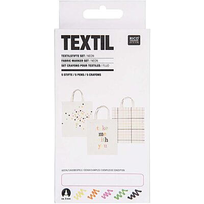 Textilstifte set neon