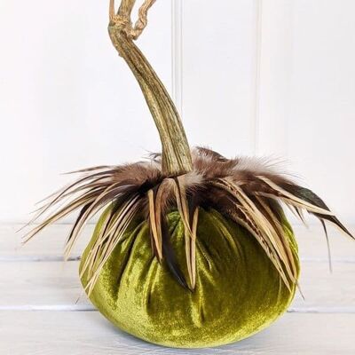 Chartreuse Pumpkin with Hackle Feather Collar 8 Inch