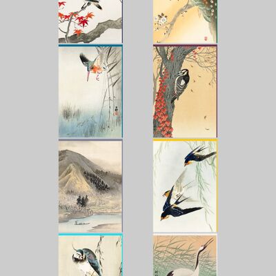 Tarjetas dobles Impresiones japonesas: modelos 8 x 6 en formato vertical