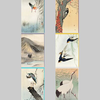 Double cards Japanese prints: 8 x6 models in portrait format