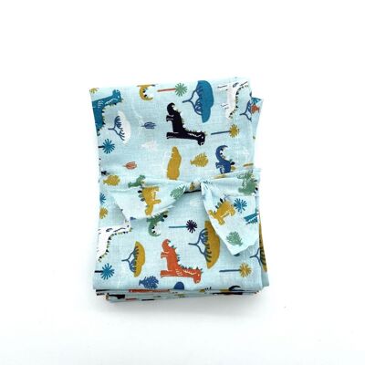 Set of 3 large handkerchiefs - Jurassic Celadon