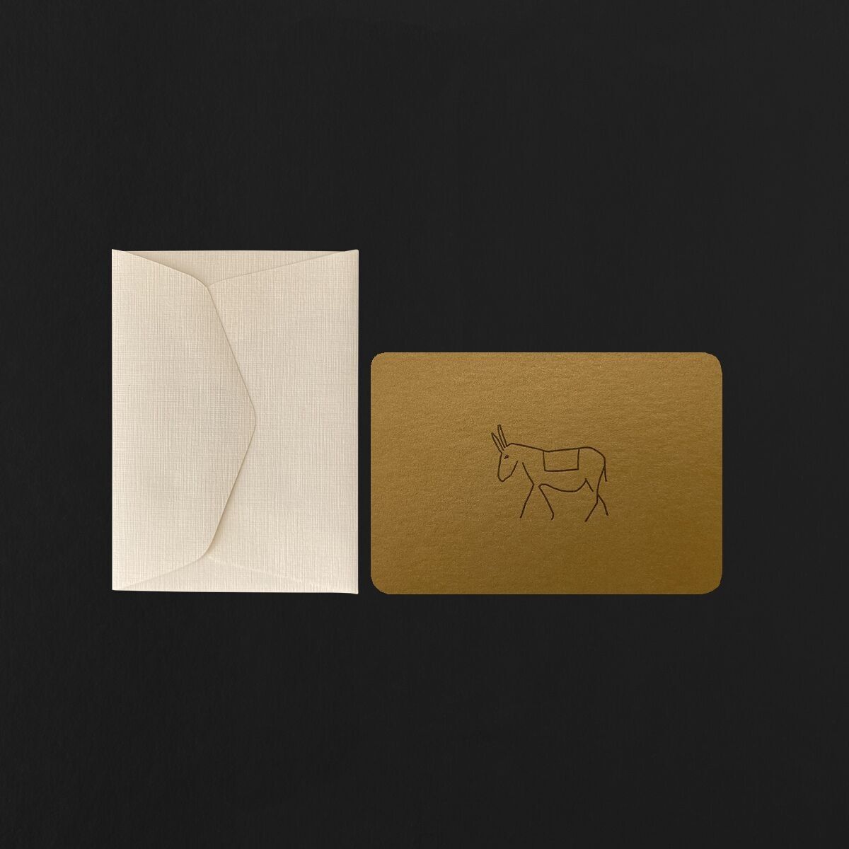MINI CARD + ENVELOPE DONKEY bronze