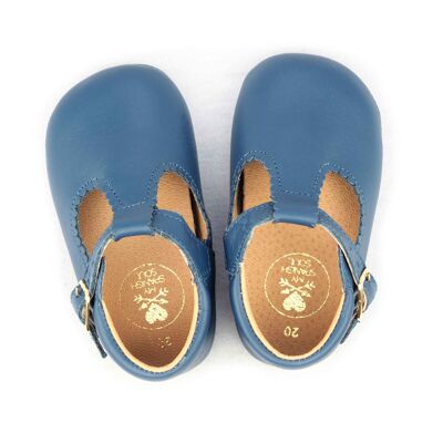 Klassische Babyschuhe Leder blau