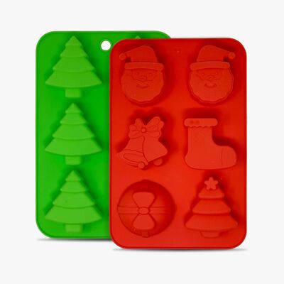 2pcs Christmas Silicone Moulds