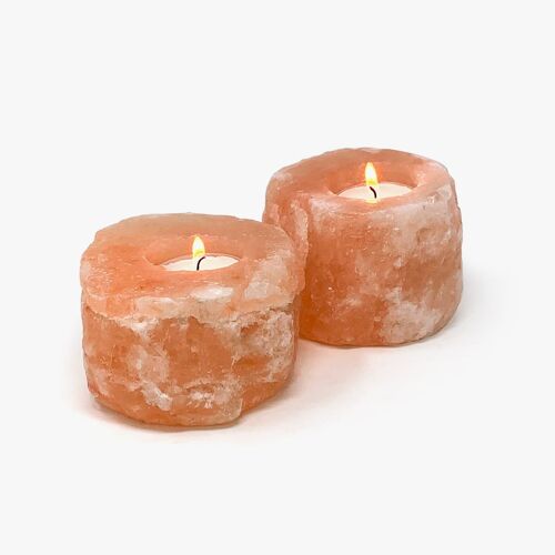 2 Himalayan Salt Candle Holders