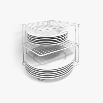 Corner Plate Dish Rack - White