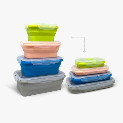 4 zusammenklappbare Aufbewahrungsbehälter für Lebensmittel
