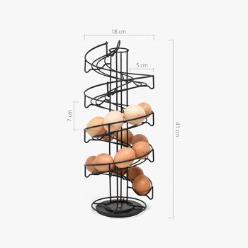 Support de Stockage d'Oeufs Rotatif - Noir 3