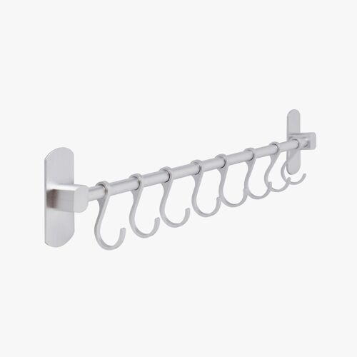 40cm Aluminium Kitchen Utensil Rail - Silver