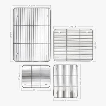 Ensemble de 4 grilles de refroidissement en acier inoxydable 3