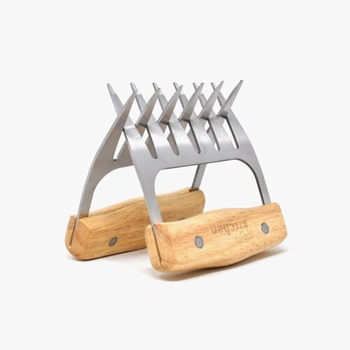 Stainless Steel Chicken Shredder Bear Claws With Wooden Handle