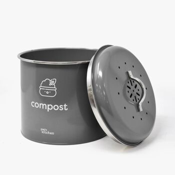 Petit bac à compost de cuisine 3L avec filtres à charbon 2