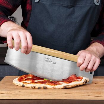 Bascule de coupe-pizza en acier inoxydable de 33,5 cm 4