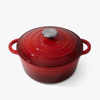 Cocotte en Fonte avec Couvercle - Rouge