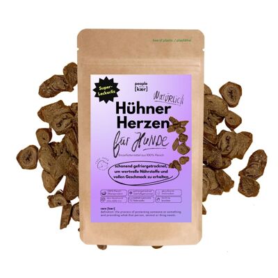 Premium freeze-dried treats made from 100% chicken hearts (60g)
