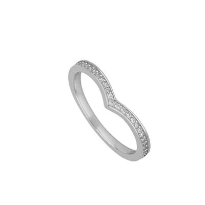 V SPARK RING, 925 Sterling Silber Ring - silber - US5