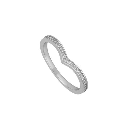 V SPARK RING, 925 Sterling Silber Ring - silber - US7