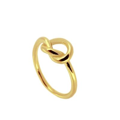 REVIVAL Knot Ring, 925 Sterling Silber Ring - vergoldet - US5