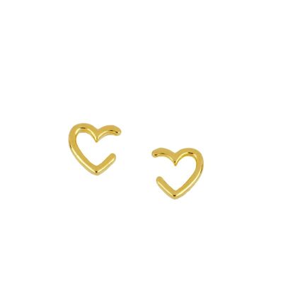 heart Earcuff, 925 Sterling Silber Ohrmanschette - vergoldet