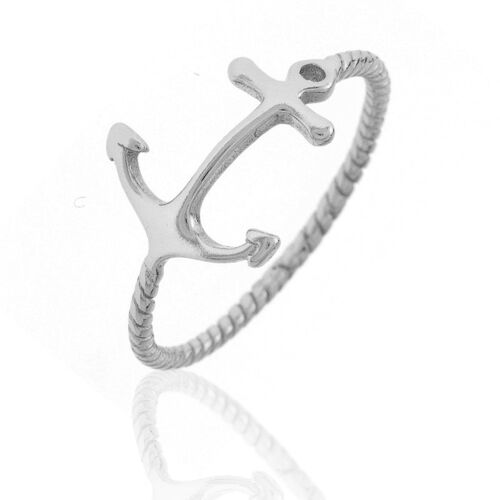 Anker Ring, 925 Sterling Silber Ring - silber - US6