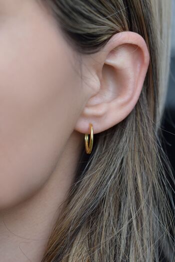 Boucles d'oreilles créoles SMOOTH, boucles d'oreilles en argent sterling 925 - argent - 11mm 2
