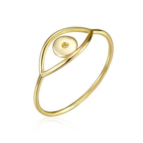 Evil Eye Ring, 925 Sterling Silber Ring - vergoldet - US5