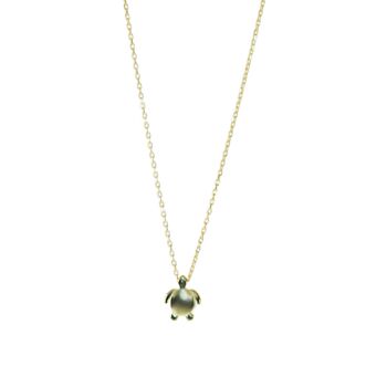 Collier tortue, collier en argent sterling 925 - plaqué or 1