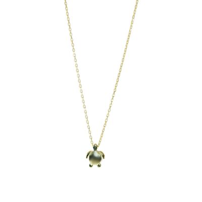 Schildkröten Halskette, 925 Sterling Silber Halskette - vergoldet
