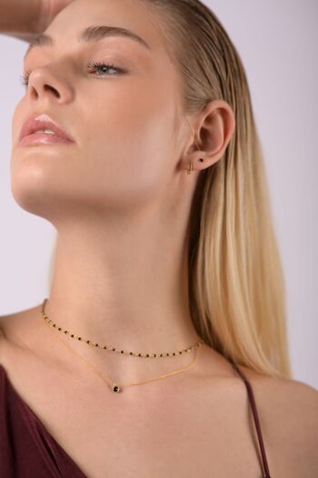 Collier Multi Onyx, Collier en Argent Sterling 925 38cm - argent 2