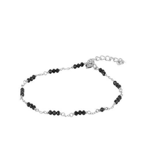 Sterling Silber Onyx Armband, 925 Sterling Silber Armband 18cm - silber