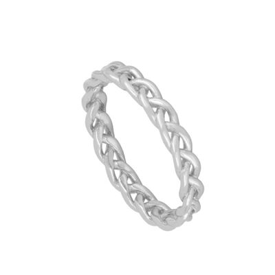 Geflochtener Ring, 925 Sterling Silber Ring - silber - US6