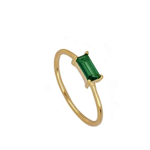 Baguette ring, 925 STERLING SILBER RING - vergoldet - US5