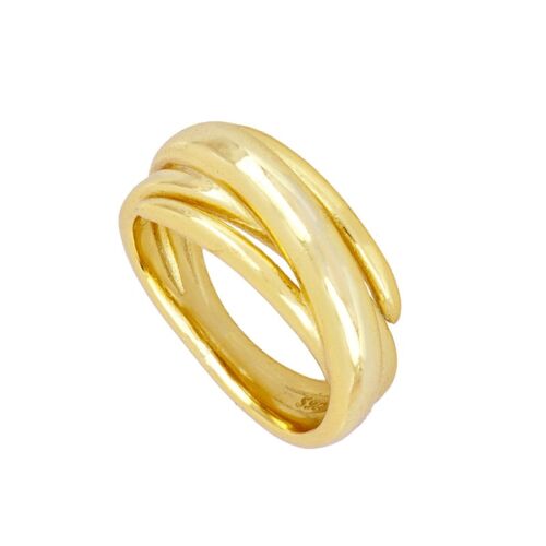 Chunky Ring, 925 Sterling Silber Ring - vergoldet - US10
