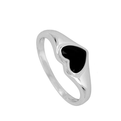 Herzsiegel RING, 925 Sterling Silber Ring - silber - US10