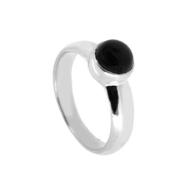 Ring aus schwarzem Onyx, 925 Sterling Silber Ring - silber - US10