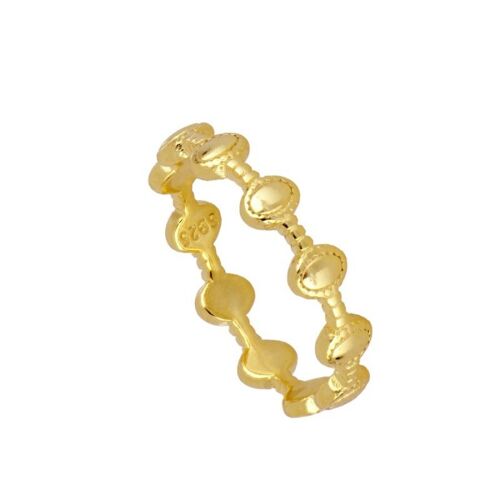 ovaler Band Ring, 925 Sterling Silber Ring - vergoldet - US10
