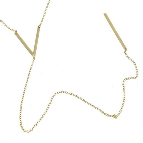 goldene Lariat-Halskette, 925 Sterling Silber Halskette