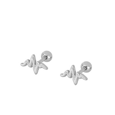 Herzschlag Helix Piercing, 925 Sterling Silber Ohrschmuck - silber