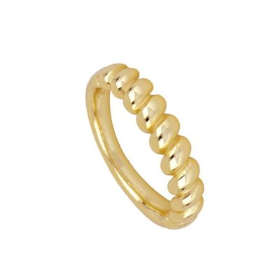 Croissant Ring, 925 Sterling Silber Ring - vergoldet - US12