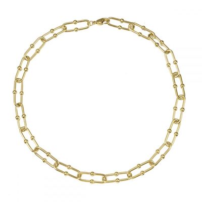 Glieder Halsband, vergoldete Halskette aus Edelstahl 41cm